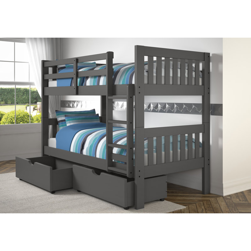 Harriet Bee Dubbo Solid Wood Bunk Bed with Drawers & Reviews Wayfair